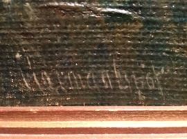 11. Signed Oil Painting of Three Nude Figures in Outdoor Landscape