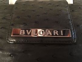 35. Bvlgari Black Leather Ostrich Totebag