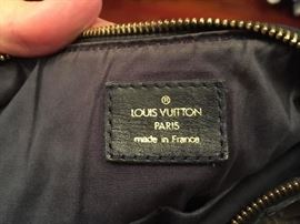 37. Louis Vuitton Moire Fabric w/ Black Leather Detail Handbag