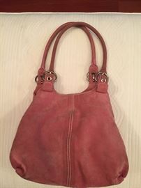 39. Prada Pink Suede Handbag 