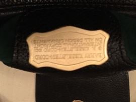 40. Barry Kieselstein-Cord Black Pebbled Leather Handbag w/ Gold Frog & Ladybug Clasp