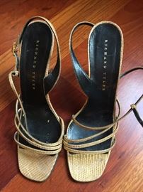 59. Richard Tyler Beige Leather Strappy Sandals