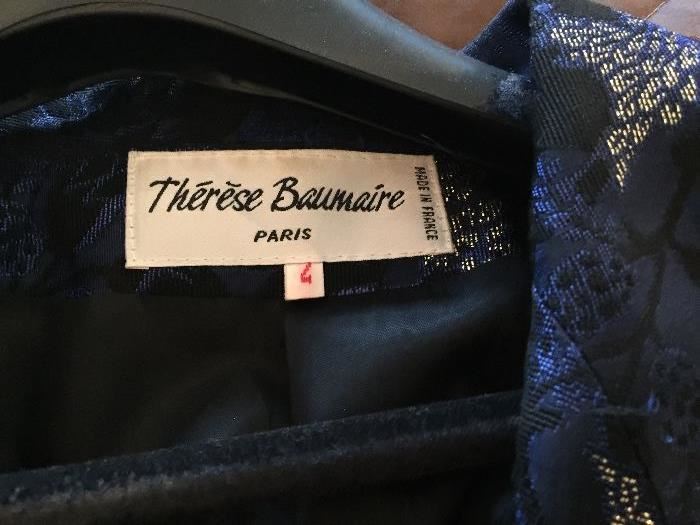 Therese Baumaire Black, Blue & Gold Brocade Coat