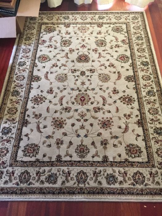 30. Floral Oriental in Off White/Black/Red (4' x 6')