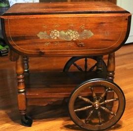 Vintage stenciled tea cart