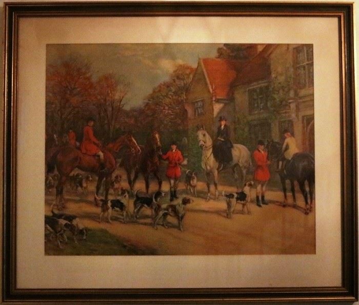 Vintage English hunt framed print