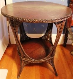 Unusual original finish wicker table