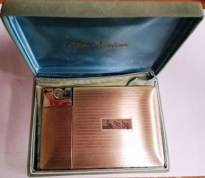 Elgin American Cigarette case and lighter combo