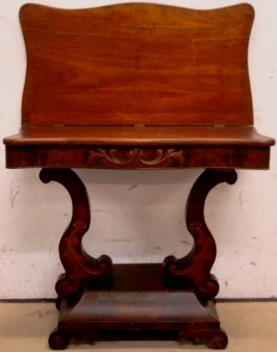Lyre base Victorian game table