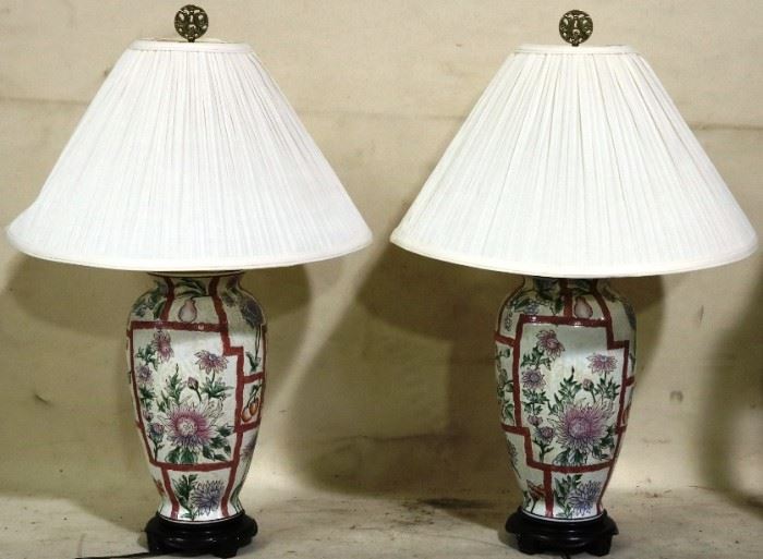 Asian porcelain lamps