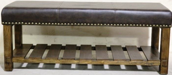 Leather top bed bench