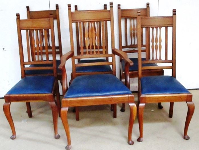 Set of English oak chairs