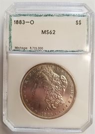1883-O Graded MS62 dollar