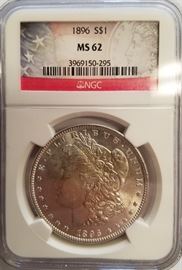 1896 MS62 silver dollar