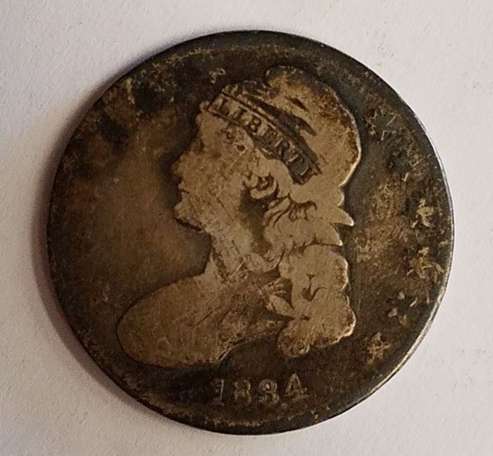 1834 Bust half dollar