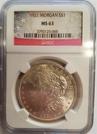 1921 MS63 Morgan dollar