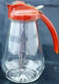 #6547 Red handle syrup pitcher