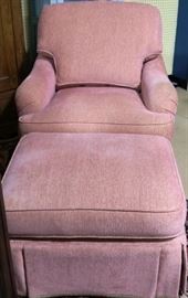 #6579 Pink tufted chair by Pearson