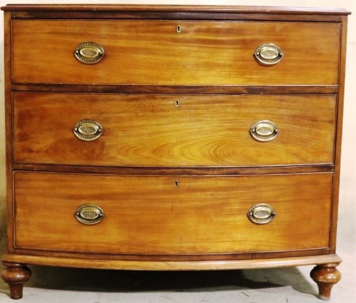 Bow front English chest
