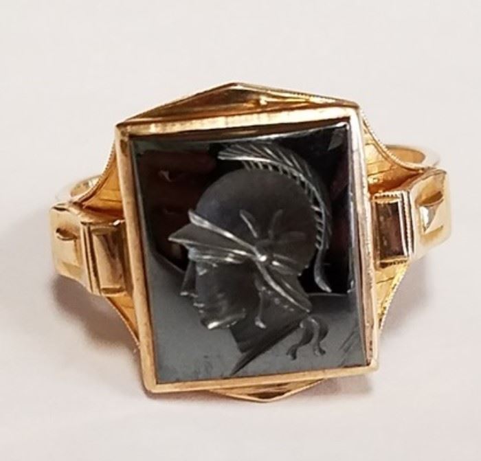 4275 10K Onyx Etched Ring