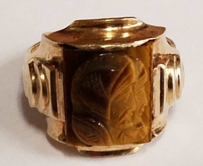 4291 10K Tiger eye ring