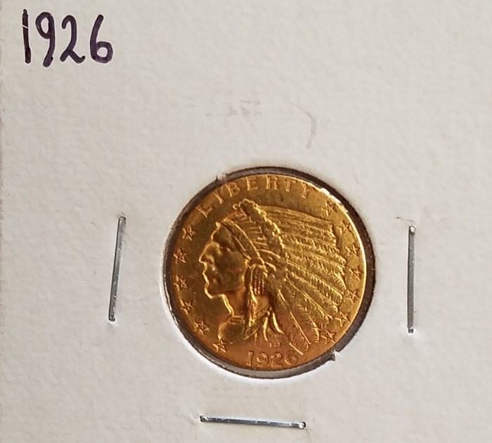 1926 $2.50 Gold Indian coin