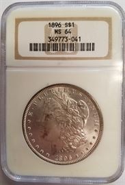 1896 MS64 silver dollar