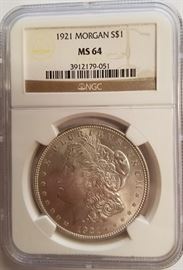 1921 MS64 silver dollar