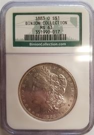 1883-O MS63 Binion silver dollar