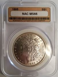 1885 MS66 silver dollar