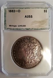 1882-O AU55 silver dollar