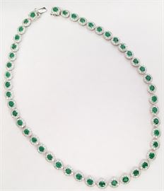 PLAT Nat.Emerald&Diamond 24.9ct