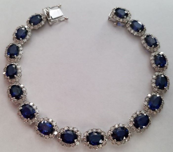 14KT Sapphire/Diamond 15ct bracelet