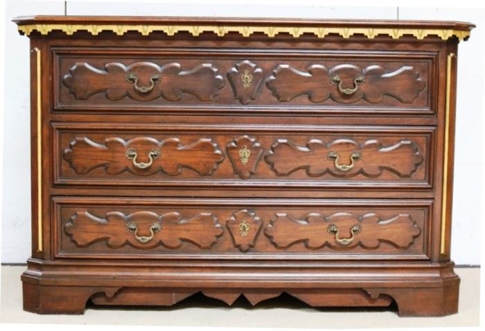 Baker brass trim 3 drawer chest