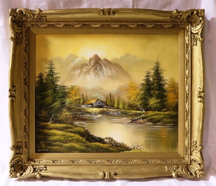 Vintage painting in gilt frame