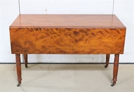 Period drop leaf table on turned leg