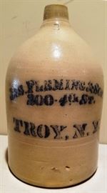 Stoneware jug signed