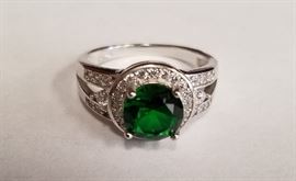 Several sterling gemstone rings