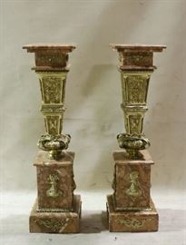 Spectacular pair French Empire marble pedestals