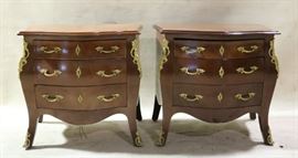 Italianate pair bombe commodes