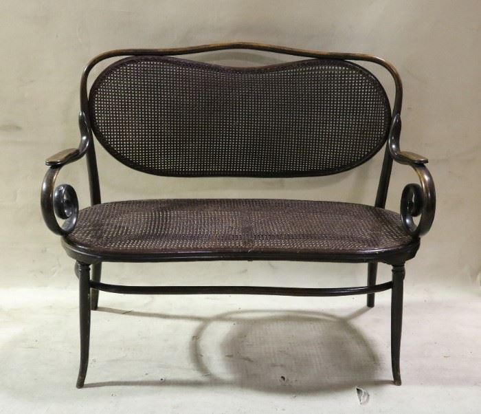 Rare bentwood double settee