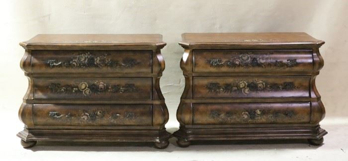 Fantastic pair painted chests by Ethan Allen