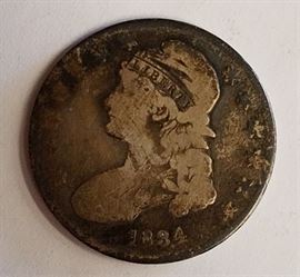 1834 Bust half dollar