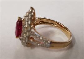 Faceted pear cut 1.86 carat ruby