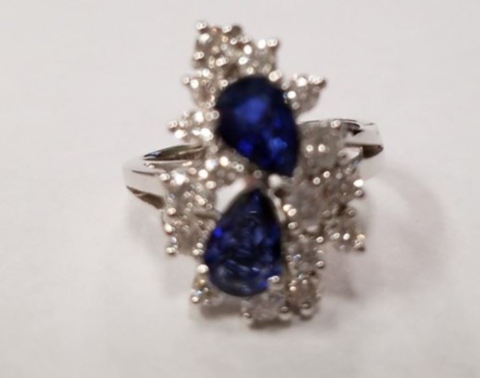 14KT Sapphire & diamond ring