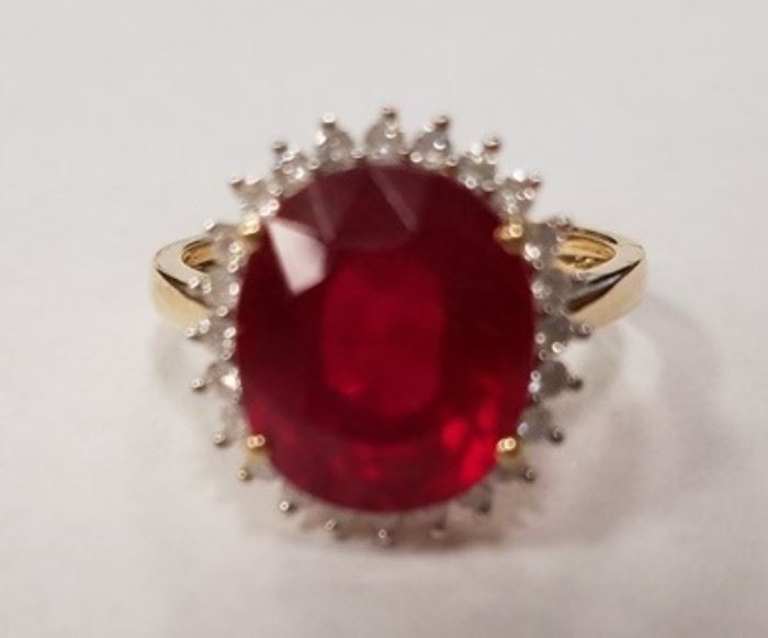 14KT Ruby & diamond ring
