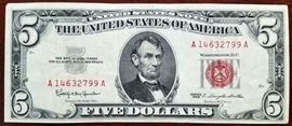 40 Red seal $5 bills