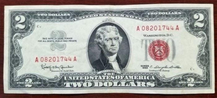 40 Red seal $2 dollar bills