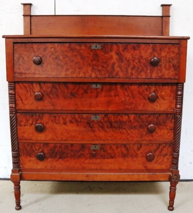 Outstanding tiger/curly maple chest