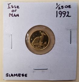 1992 1/25 oz  Isle of Man Gold Coin 